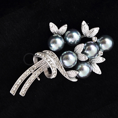 Exquisite Flower Alloy Rhinestone Brooch PW-WG7FC23-01-1