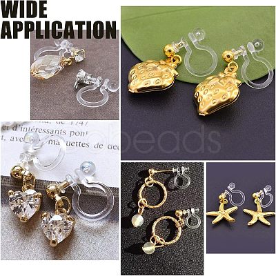 32Pcs 4 Style 304 Stainless Steel & Plastic Clip-on Earring Findings STAS-UN0037-98-1