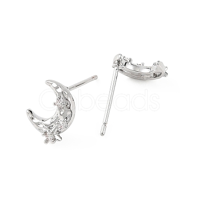 SHEGRACE Brass Micro Pave Cubic Zirconia Stud Earrings XGRQ4N777-703P-1