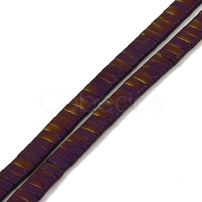 Electroplated Frosted Non-magnetic Synthetic Hematite Beads Strands G-G089-A01-05-1