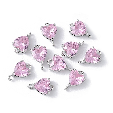 Brass Pave Cubic Zirconia Connector Charms KK-F892-53P-10-1