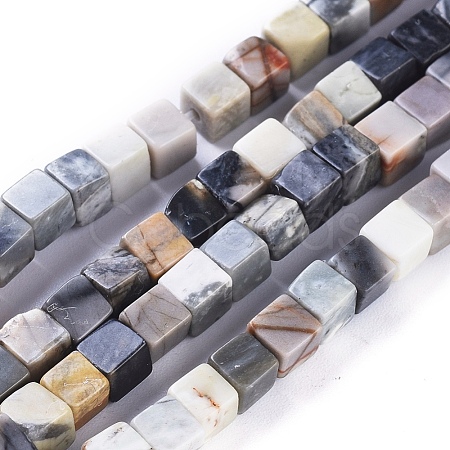 Natural Polychrome Jasper/Picasso Stone/Picasso Jasper Beads Strands G-D0020-19-1