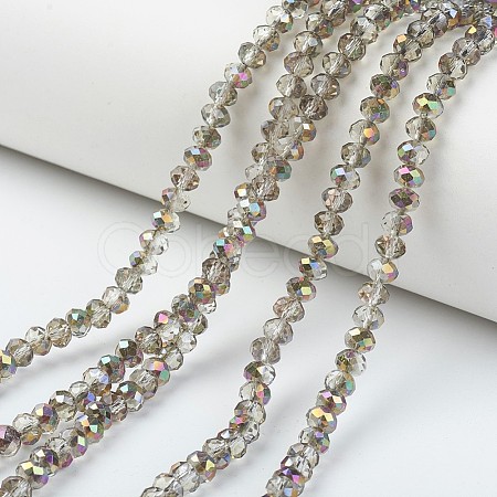 Electroplate Transparent Glass Beads Strands EGLA-A034-T8mm-R16-1