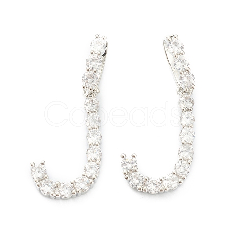 Brass Micro Pave Clear Cubic Zirconia Pendants ZIRC-J039-18P-J-1