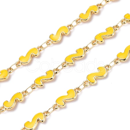 Handmade Alloy Enamel S Shape Link Chains ENAM-F138-05C-RS-1
