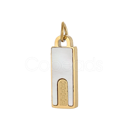 304 Stainless Steel Shell Pendants STAS-OY004-91G-1
