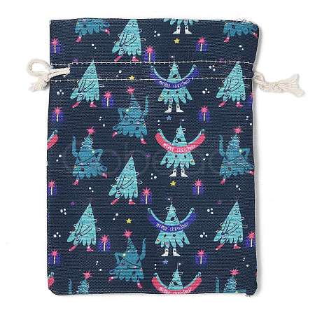 Christmas Theme Cloth Printed Storage Bags ABAG-F010-02C-05-1