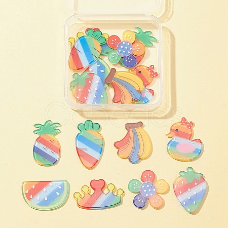 16Pcs 8 Style Acrylic Cabochons MACR-FS0001-46-1