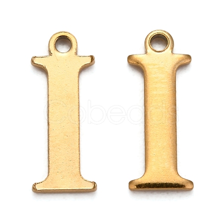 Ion Plating(IP) 304 Stainless Steel Alphabet Charms STAS-H122-I-G-1