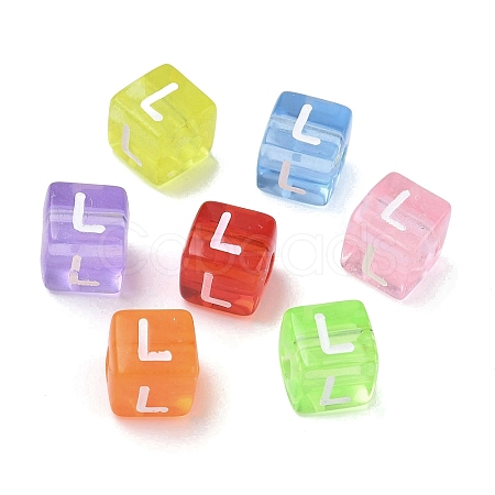 Spray Painted Transparent Acrylic Beads MACR-K365-07L-1