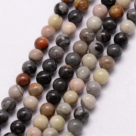 Natural Polychrome Jasper/Picasso Stone/Picasso Jasper Bead Strands G-K146-71-3mm-1