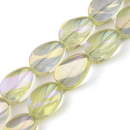 Transparent Electroplate Glass Bead Strands EGLA-C001-FR03-1