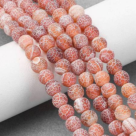 Natural Weathered Agate Beads Strands G-L534-08-6mm-1