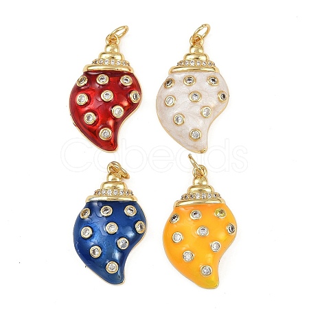 Brass Micro Pave Cubic Zirconia Pendants KK-L241-21G-1