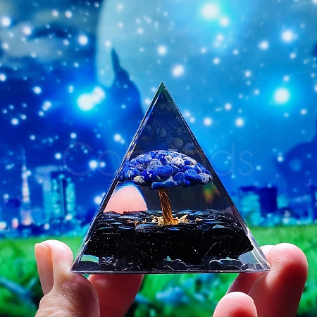 Orgonite Pyramid Resin Display Decorations TREE-PW0001-63B-1