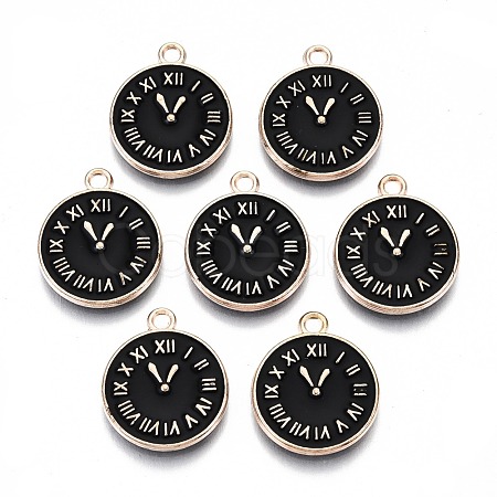Light Gold Plated Alloy Double Side Enamel Pendants ENAM-Q033-11B-A-RS-1
