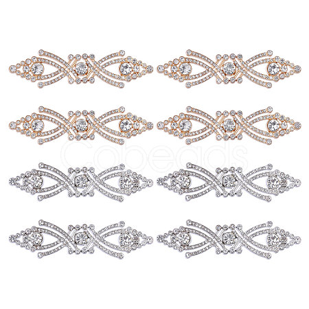 8 Pairs 2 Colors Alloy Plastic Interlocking Clasps FIND-CA0010-90A-1