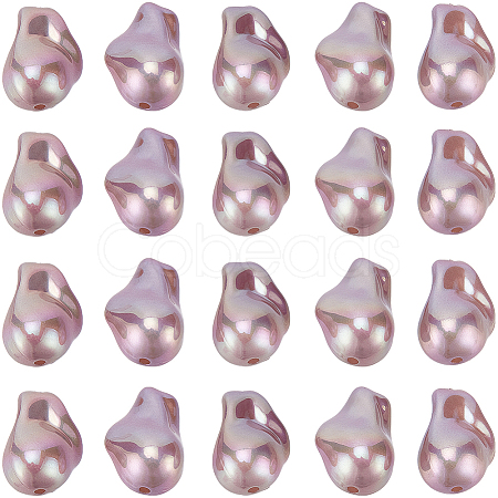 20Pcs Baking Paint ABS Plastic Beads KY-SC0002-11-1