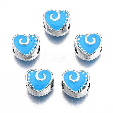 Alloy Enamel European Beads MPDL-T005-002B-RS-1