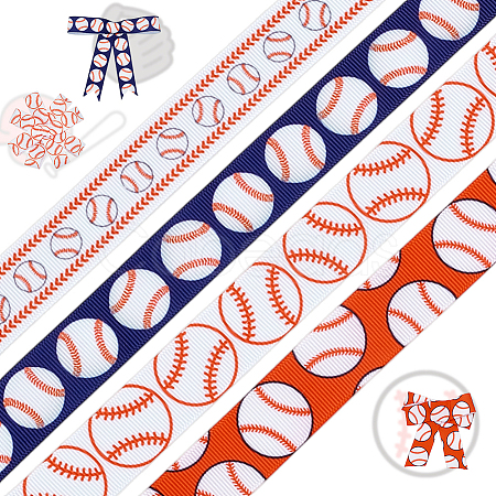 20M 4 Colors Baseball Pattern Heat Transfer Polyester Ribbons OCOR-PH0001-81-1