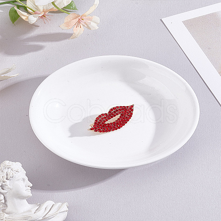 1Pc Lip Alloy Resin Brooches JEWB-LP0004-25-1