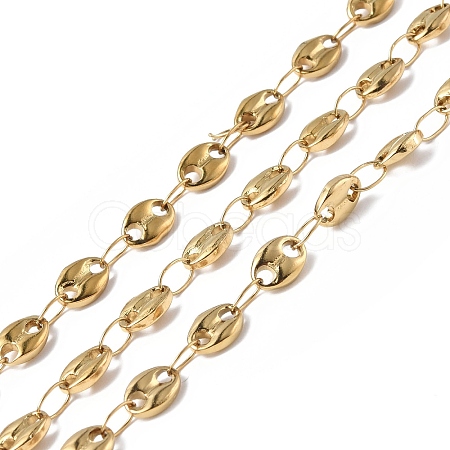 Ion Plating(IP) 304 Stainless Steel Coffee Bean Link Chains CHS-E010-01G-1