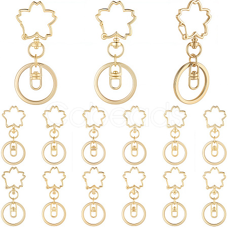 18Pcs Alloy Keychain Clasps KEYC-SC0001-72G-1