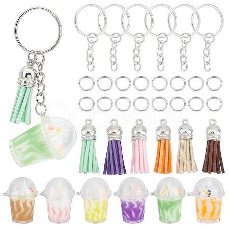 SUNNYCLUE Imitation Milk Tea Keychain Making Kit DIY-SC0020-69-1