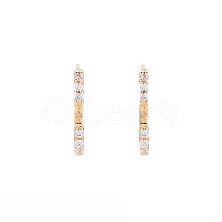 Brass Micro Pave Clear Cubic Zirconia Stud Earring Findings KK-S364-128-1