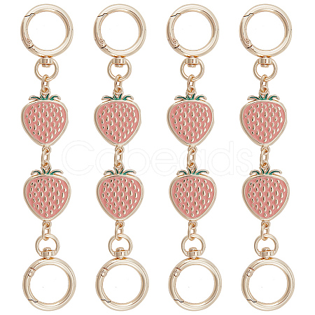 Alloy Enamel Strawberry Link Purse Strap Extenders PURS-WH0005-33KCG-1