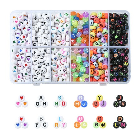 900Pcc 6 Styles Opaque Acrylic Beads MACR-YW0002-49-1