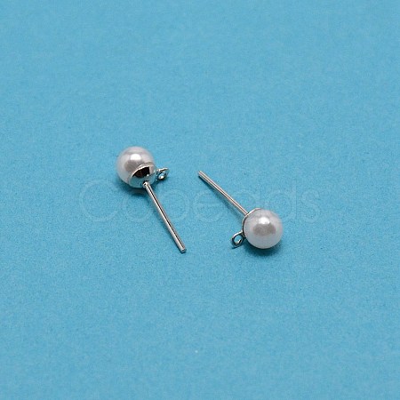 Iron Stud Earring Findings LS-STAS-WH0029-02A-02-1-1