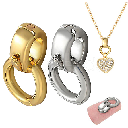 2Pcs 2 Colors 925 Sterling Silver Fold Over Clasps STER-NB0001-18-1