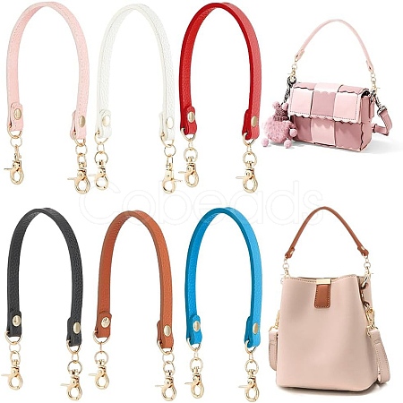 6Pcs 6 Colors PU Imitation Leather Bag Handles FIND-PH0009-49-1