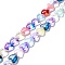 Transparent Glass Beads Strand, Heart, Colorful, 7.5~8.5x8~8.5x4~4.5mm, Hole: 1mm, about 44~45pcs/strand, 12.56~12.87 inch(31.9~32.7cm)