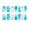 Full Cover Nombre Nail Stickers, Self-Adhesive, for Nail Tips Decorations, Dark Turquoise, 24x8mm, 14pcs/sheet