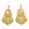 Bohemia Zinc Alloy Clip-on Earrings, Chandelier Earrings for Women, Golden, 69x24mm