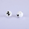 Printed Round with Horse Pattern Silicone Focal Beads, White, 15x15mm, Hole: 2mm