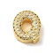 Brass Micro Pave Clear Cubic Zirconia Charms, Real 18K Gold Plated, Letter Q, 13x11.5x5mm, Hole: 2mm