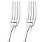 Word Pattern Stainless Steel Fork, Black, 20.3x2.4x0.2~0.3cm, Packing Box: 27.5x9.3x3.6cm, 2pcs/set