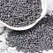 Baking Paint Glass Seed Beads, Donut, Gray, 8/0, 2.5~3x1~1.5mm, Hole: 1~1.2mm, about 40909pcs/1pound