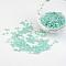 12/0 Ceylon Round Glass Seed Beads, Aqua, Size: about 2mm in diameter, hole:1mm, about 3303pcs/50g