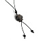 Natural Silver Obsidian Pendant for Mobile Phone Strap, Haging Charms Decoration, 12cm