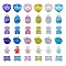 Transparent Acrylic Pendants, Mixed Shape, Mixed Color, 108pcs/bag