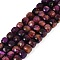 Natural Tiger Eye Dyed Beads Strands, Faceted, Cube, Purple, 7x8x7mm, Hole: 1mm, about 47~48pcs/strand, 13.35~13.46''(33.9~34.2cm)