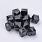 Transparent Acrylic Beads, Faceted, Cube, Black, 12x12x10mm, Hole: 1.5mm, about 510pcs/500g