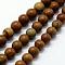 Natural Wood Lace Stone Beads Strands, Round, 8mm, Hole: 1mm, about 46pcs/strand,  14.76 inch(37.5cm)