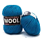 Polyester & Wool Yarn for Sweater Hat, 4-Strands Wool Threads for Knitting Crochet Supplies, Steel Blue, about 100g/roll