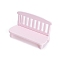 Wooden Bench Miniature Ornaments, Micro Landscape Home Dollhouse Accessories, Pink, 125x52x71mm