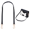 Leather Bag Straps, with Zinc Alloy Swivel Clasps, for Bag Handle Replacement Accessories, Black, 64.2x1.15cm